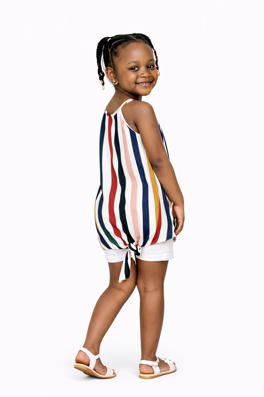 Mini Match Striped Knot Tank Dress – Toddler Chic Edition