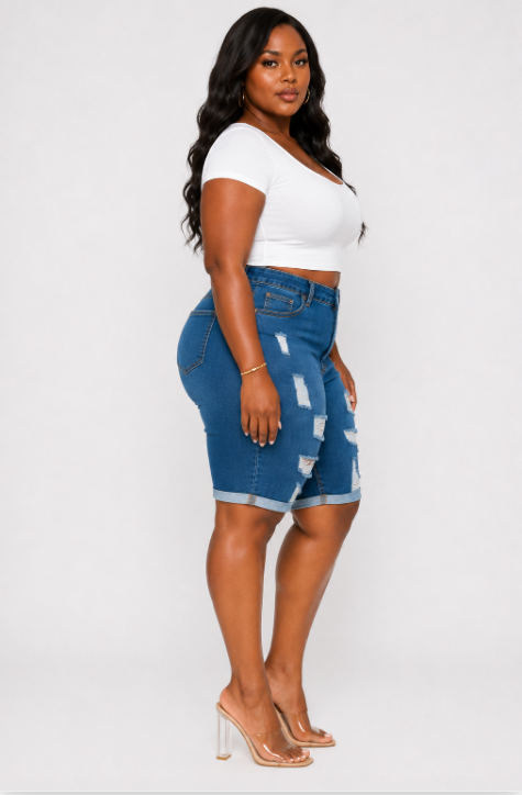Denim Island rugged jean shorts