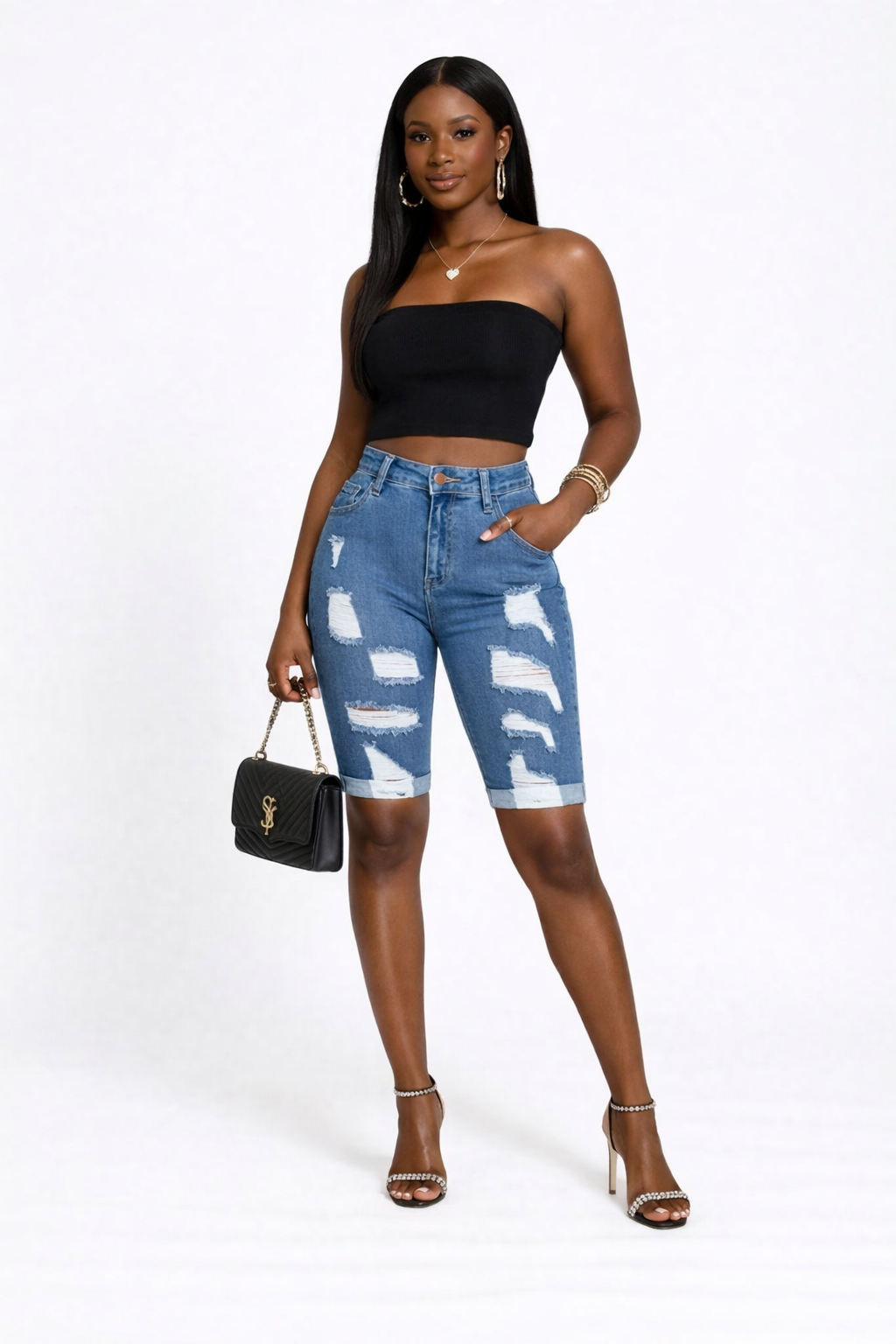 Denim Island rugged jean shorts