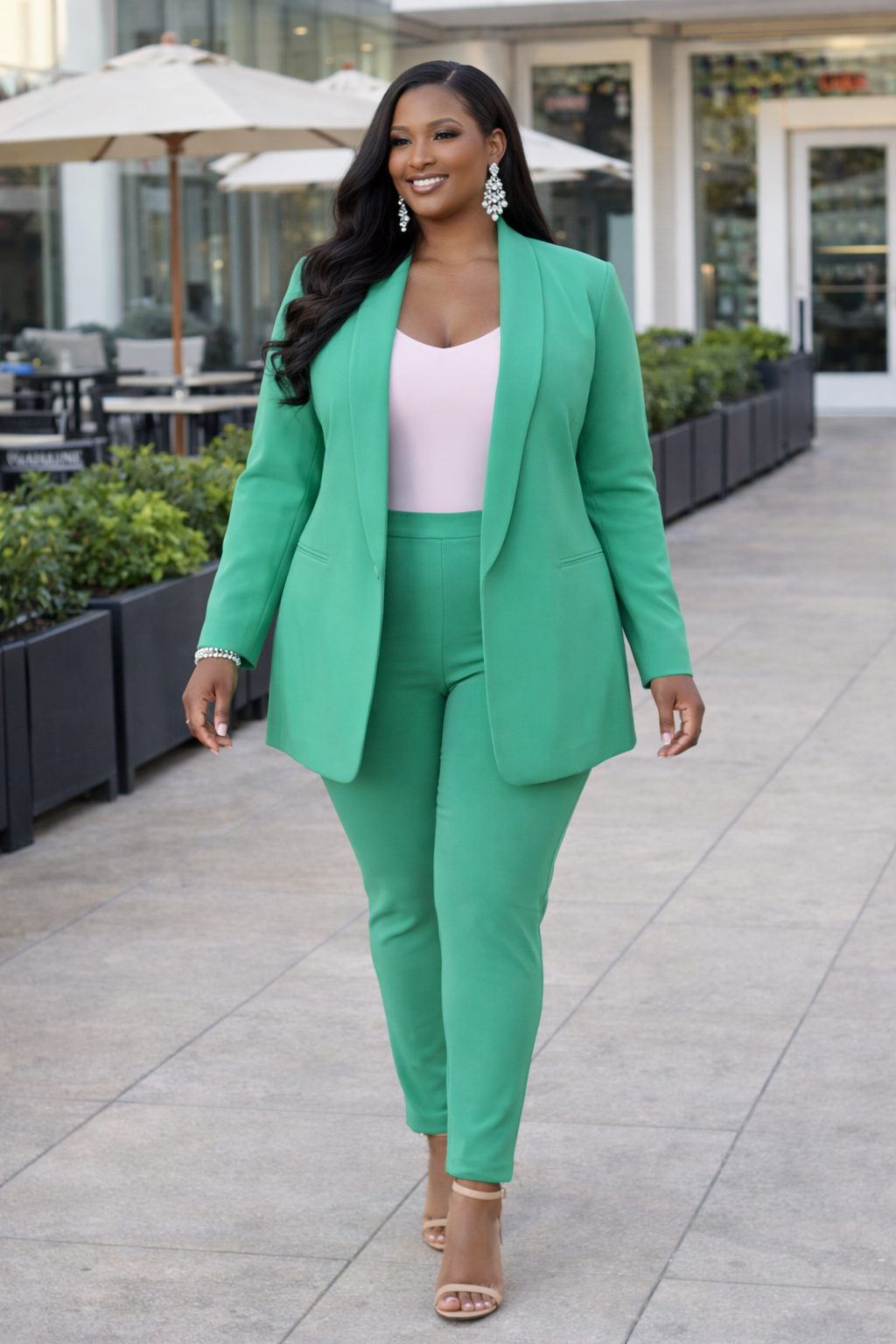 Eccentric Elegance High-Waist Two-Piece Formal Suit