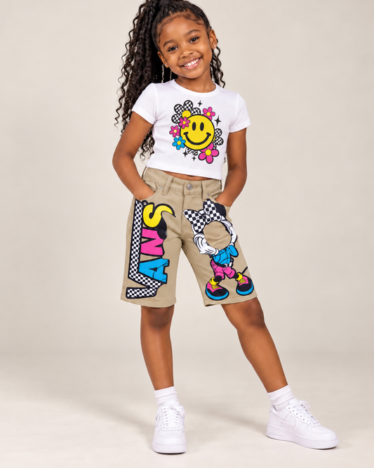 Checkered Pop Graphic Tee & Shorts Set