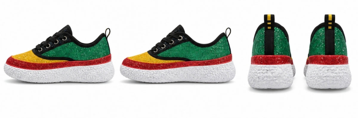 Luxe Glitter Platform Sneakers – Bold Color Statement Comfort Shoes