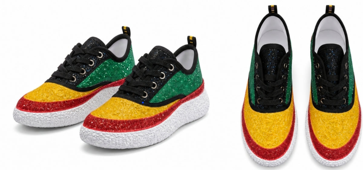 Luxe Glitter Platform Sneakers – Bold Color Statement Comfort Shoes