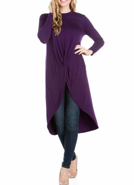 Twist & Drape High-Low Tunic Top