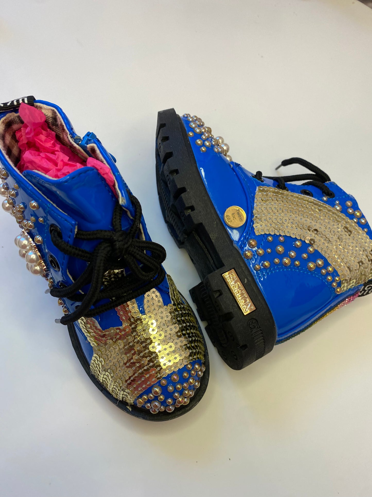 Golden Glam Toddler Boots – Handcrafted Shine Collection"