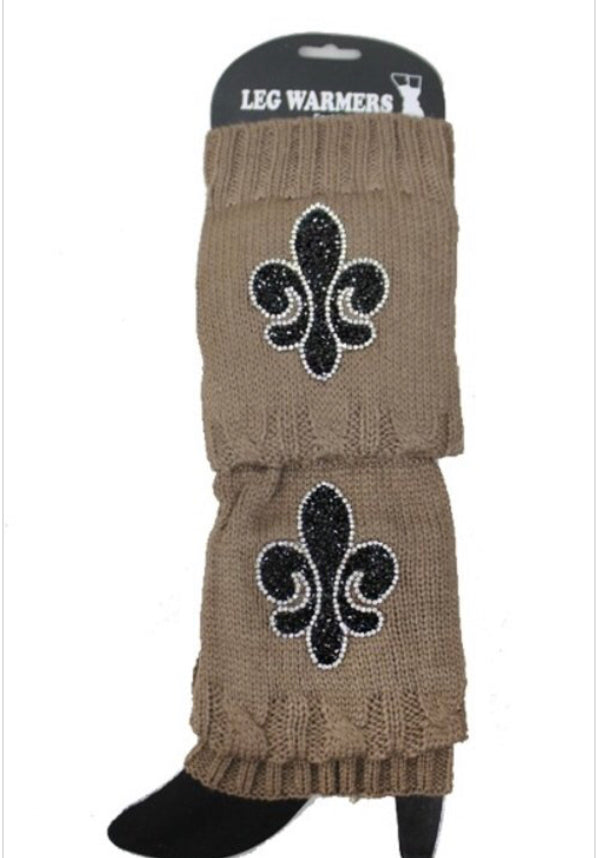 WOMEN BOOTIES FLEUR DE LIS LEG WARMERS