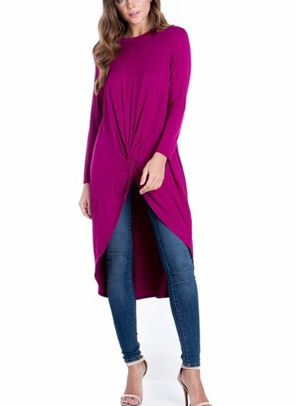 Twist & Drape High-Low Tunic Top