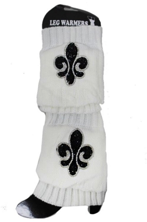 WOMEN BOOTIES FLEUR DE LIS LEG WARMERS