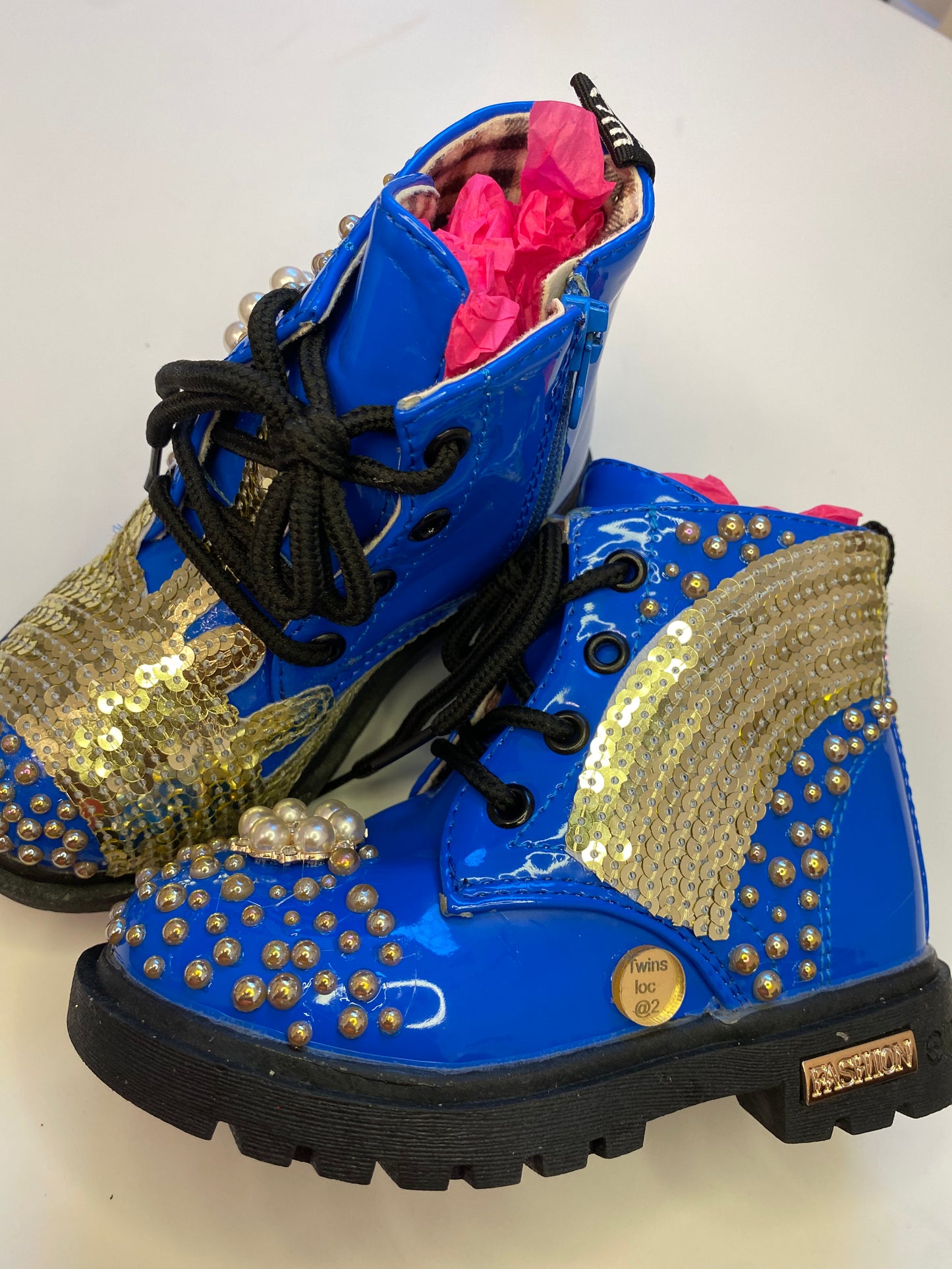 Golden Glam Toddler Boots – Handcrafted Shine Collection"