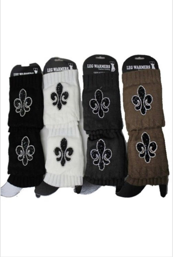 WOMEN BOOTIES FLEUR DE LIS LEG WARMERS
