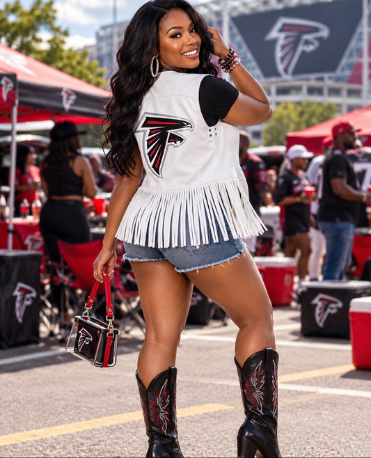 White Fringe Game Day Vest