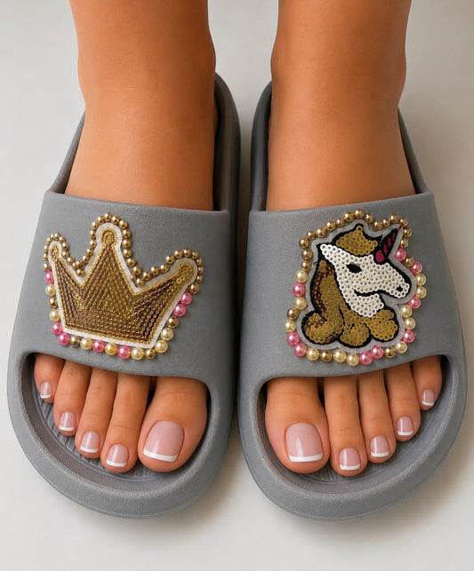 Princess Dreams Handcrafted Unicorn & Crown Slides