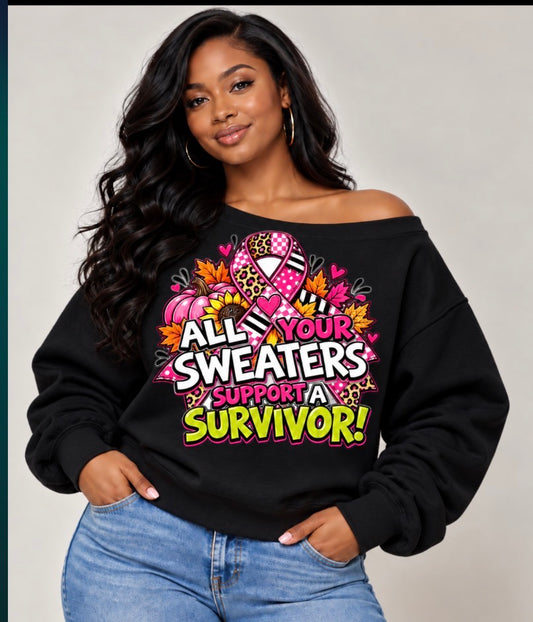 Pinktober Breast Cancer Awareness Black Sweatshirt – Choose Your Design | Limited Edition