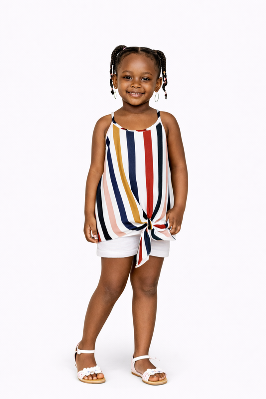 Mini Match Striped Knot Tank Dress – Toddler Chic Edition