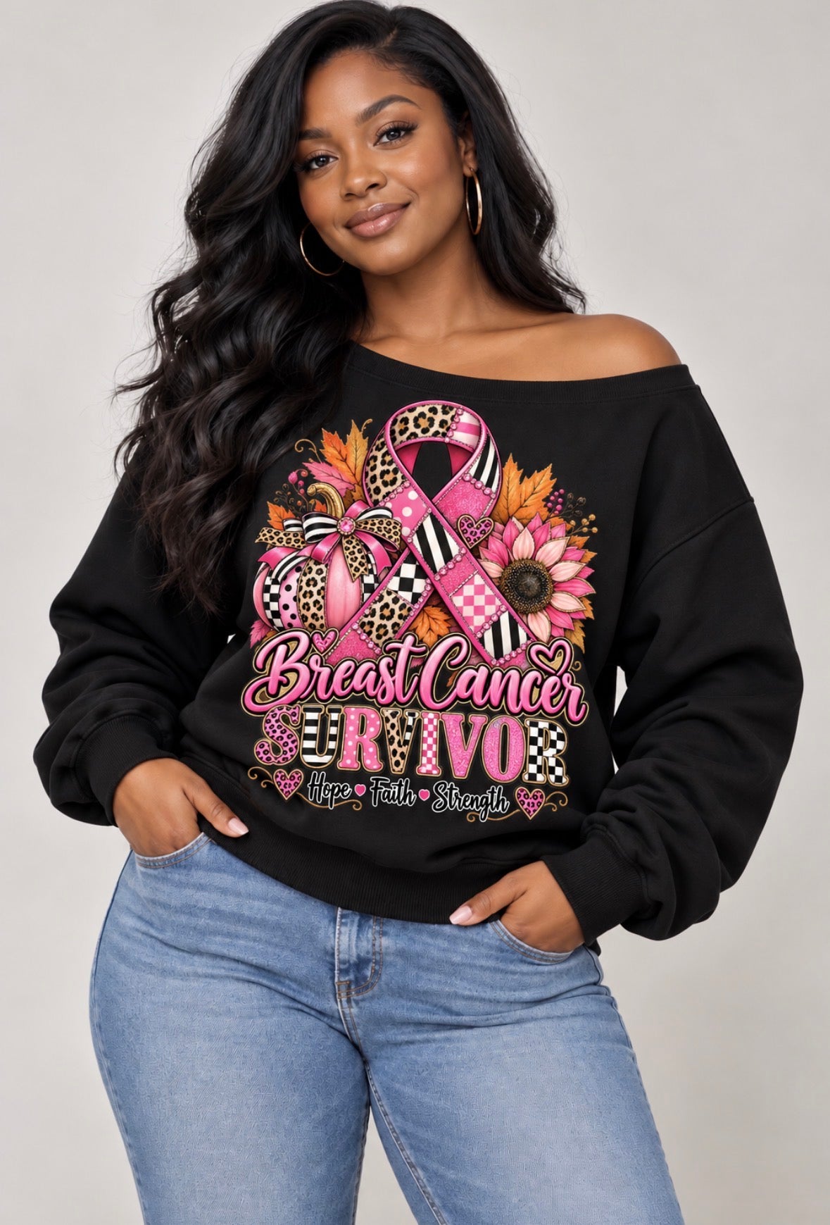 Pinktober Breast Cancer Awareness Black Sweatshirt – Choose Your Design | Limited Edition