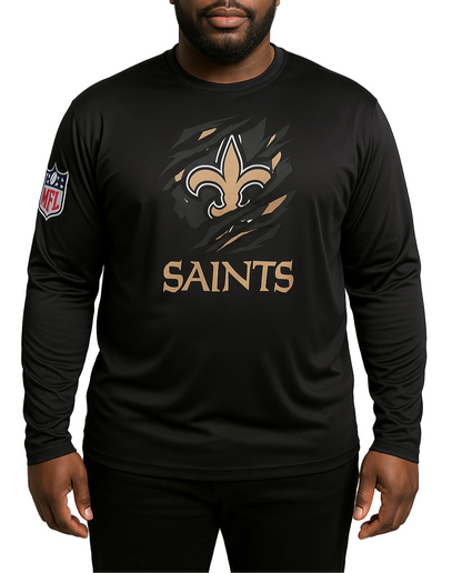 Men’s Black Long Sleeve Gold Crest Graphic Tee