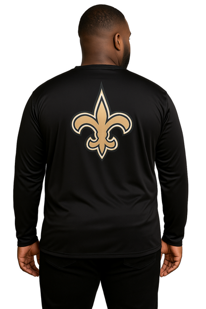Men’s Black Long Sleeve Gold Crest Graphic Tee