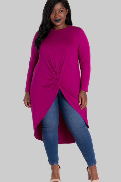 Twist & Drape High-Low Tunic Top