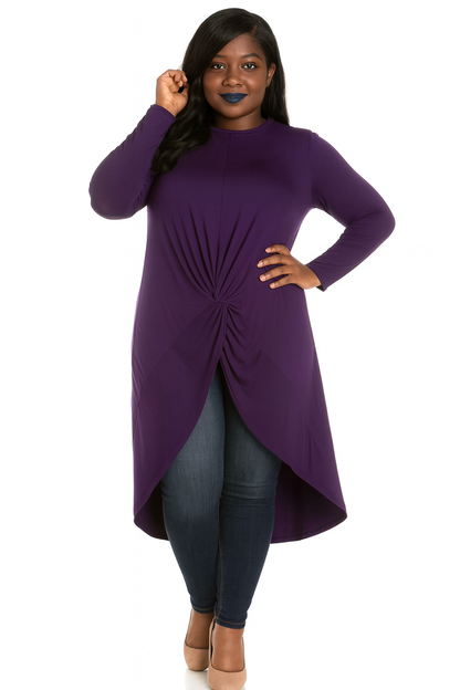 Twist & Drape High-Low Tunic Top
