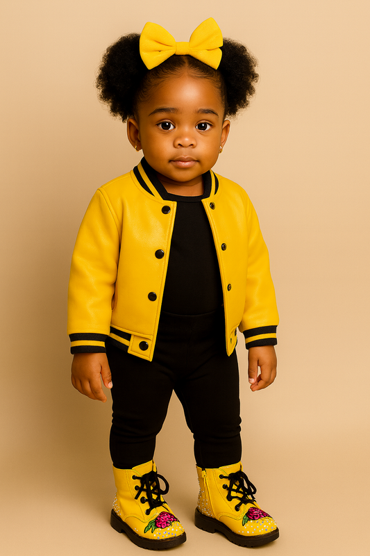 Yellow Pearl Blossom Boots – Toddler Size 10