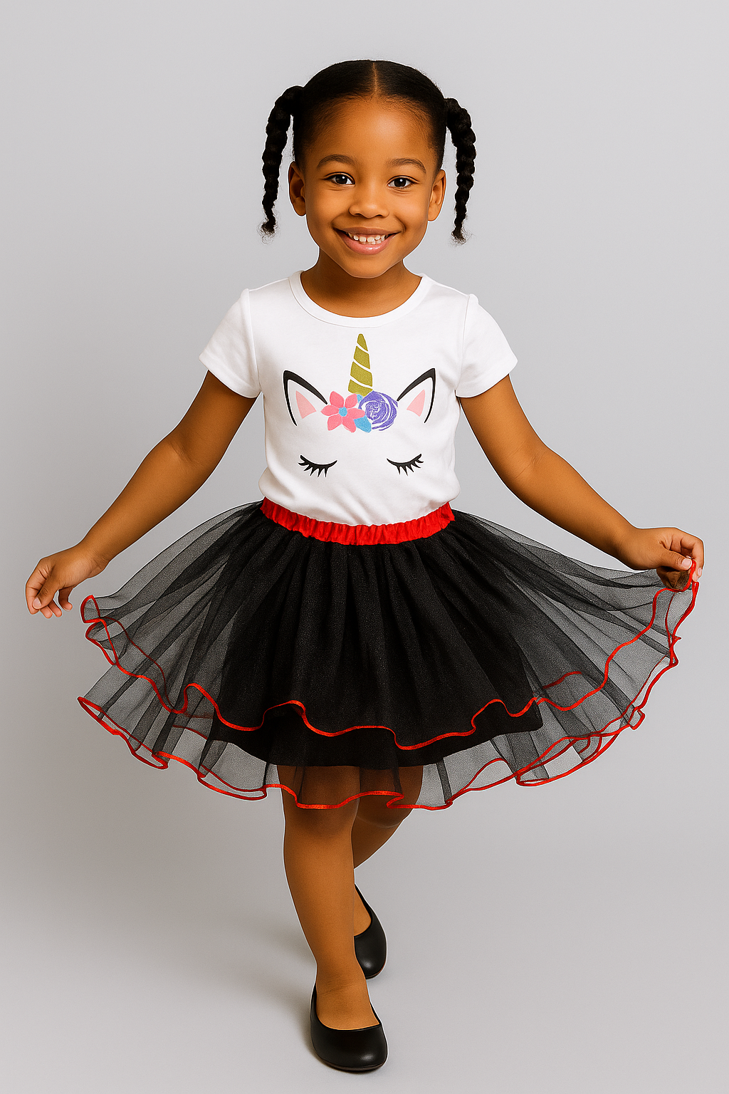 Girls Pink or Black Tutu Skirt-  Puffy Layered Tulle Twirl