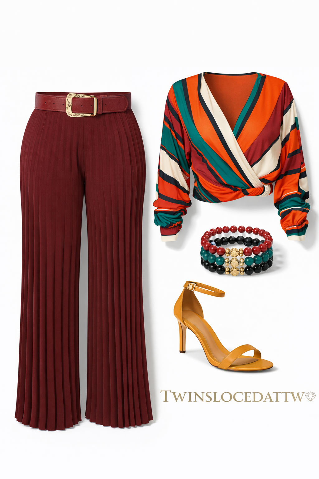 Pleated Power High-Waist Palazzo Pants