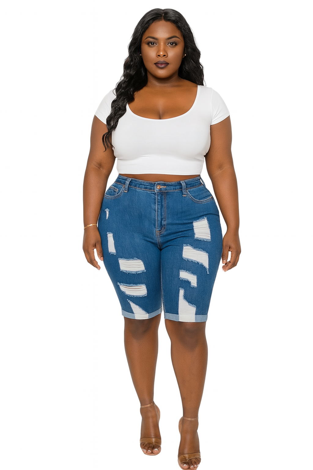 Denim Island rugged jean shorts