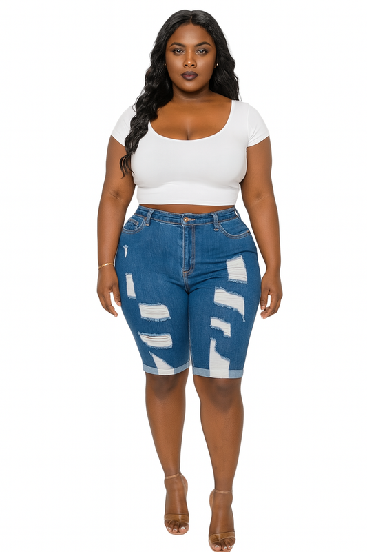 Denim Island rugged jean shorts