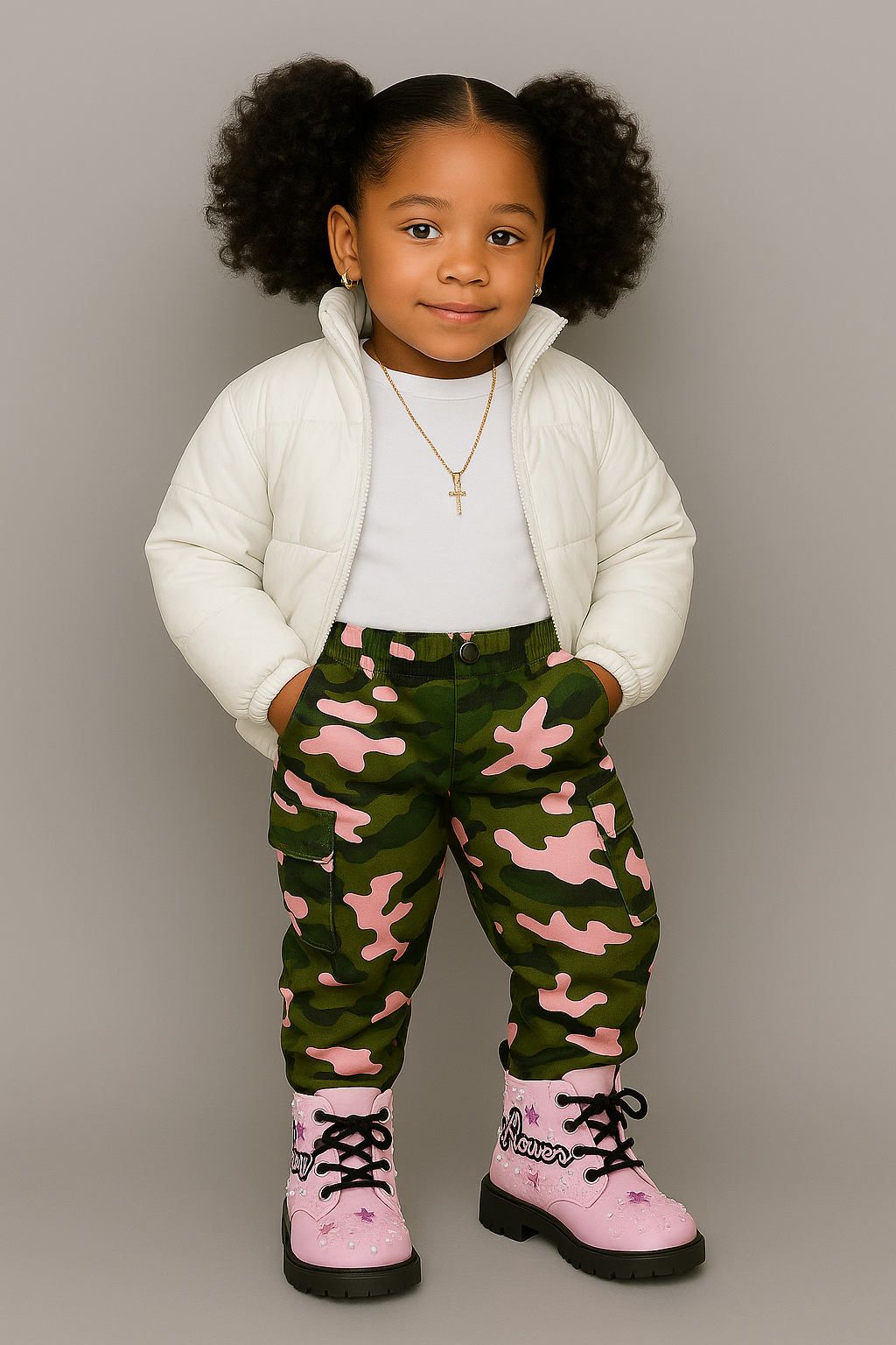 Hand-Bedazzled Pink "Flower Power" Toddler Boots 11