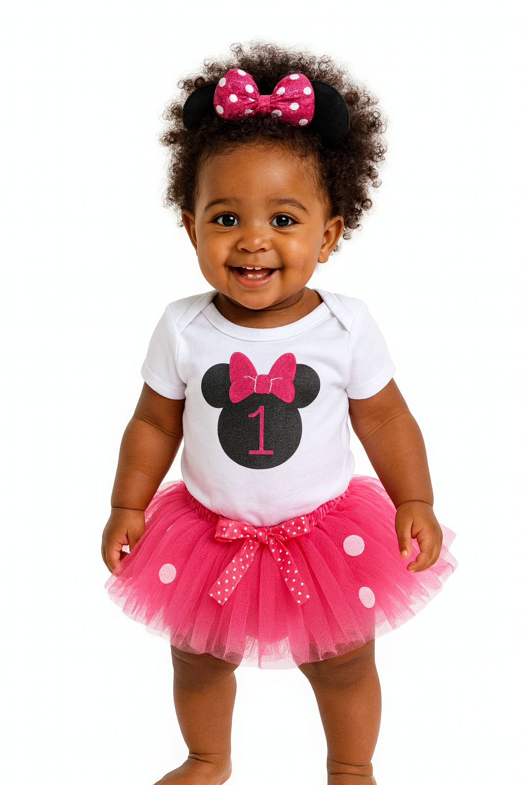 Red Minnie-Inspired First Birthday Tutu Outfit for Baby Girls