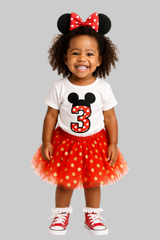Minnie-Inspired 6th Birthday Tutu Outfit for Girls