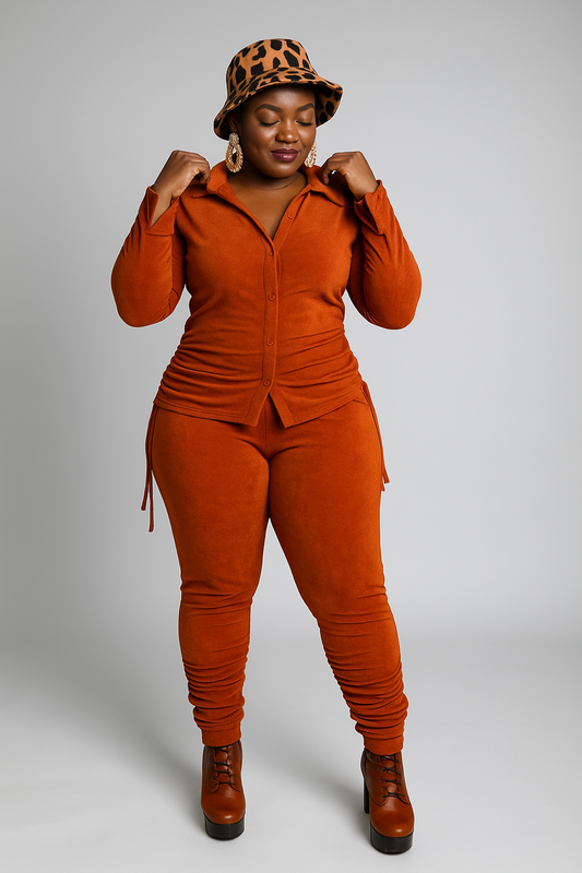 “Amber Luxe” Ruched Two-Piece Set