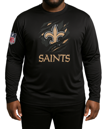Men’s Black Long Sleeve Gold Crest Graphic Tee