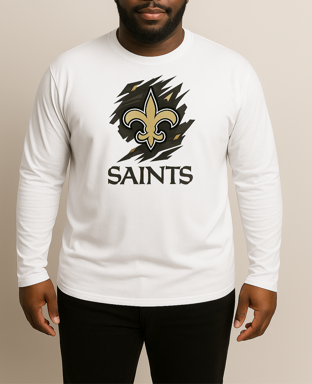 Men’s Black Long Sleeve Gold Crest Graphic Tee