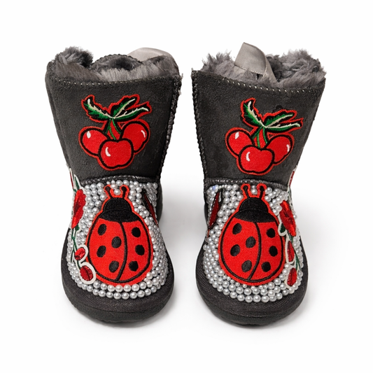 Cherry & Ladybug Pearl Boots (Kids)