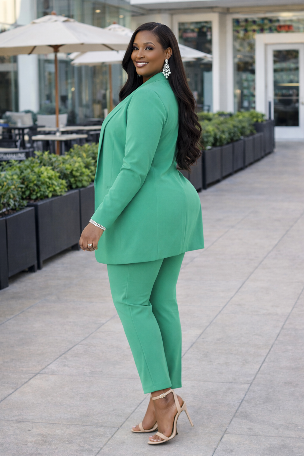 Eccentric Elegance High-Waist Two-Piece Formal Suit