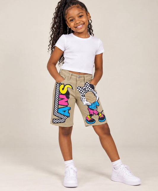 Checkered Pop Graphic Tee & Shorts Set