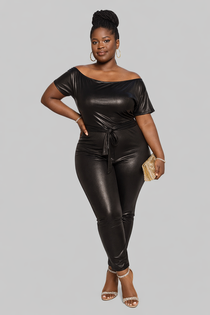 Midnight Sleek Faux Leather Jumpsuit – Confidence in Motion