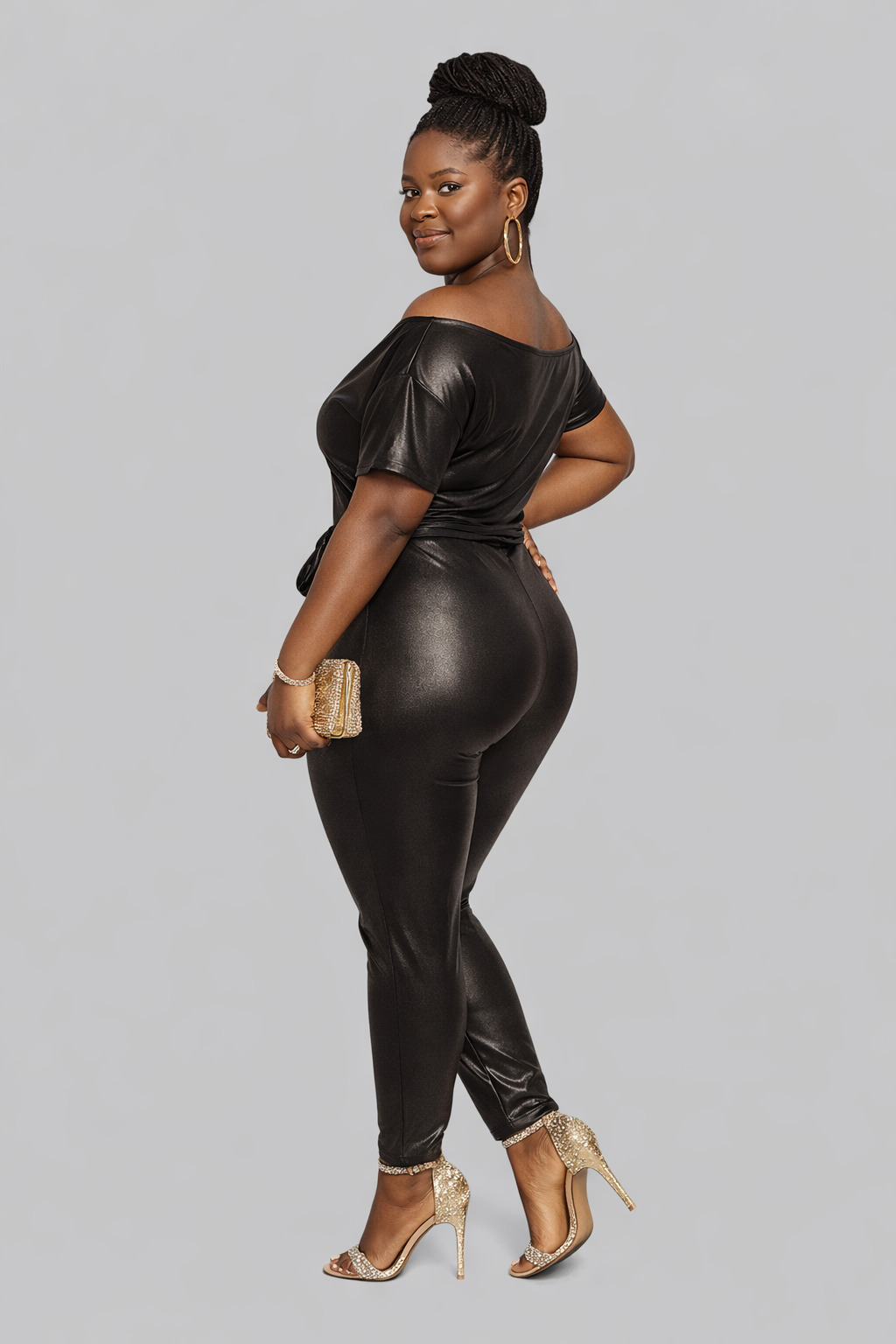 Midnight Sleek Faux Leather Jumpsuit – Confidence in Motion