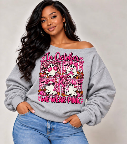 Pinktober Breast Cancer Awareness Gray Sweatshirt – Choose Your Design | Limited Edition