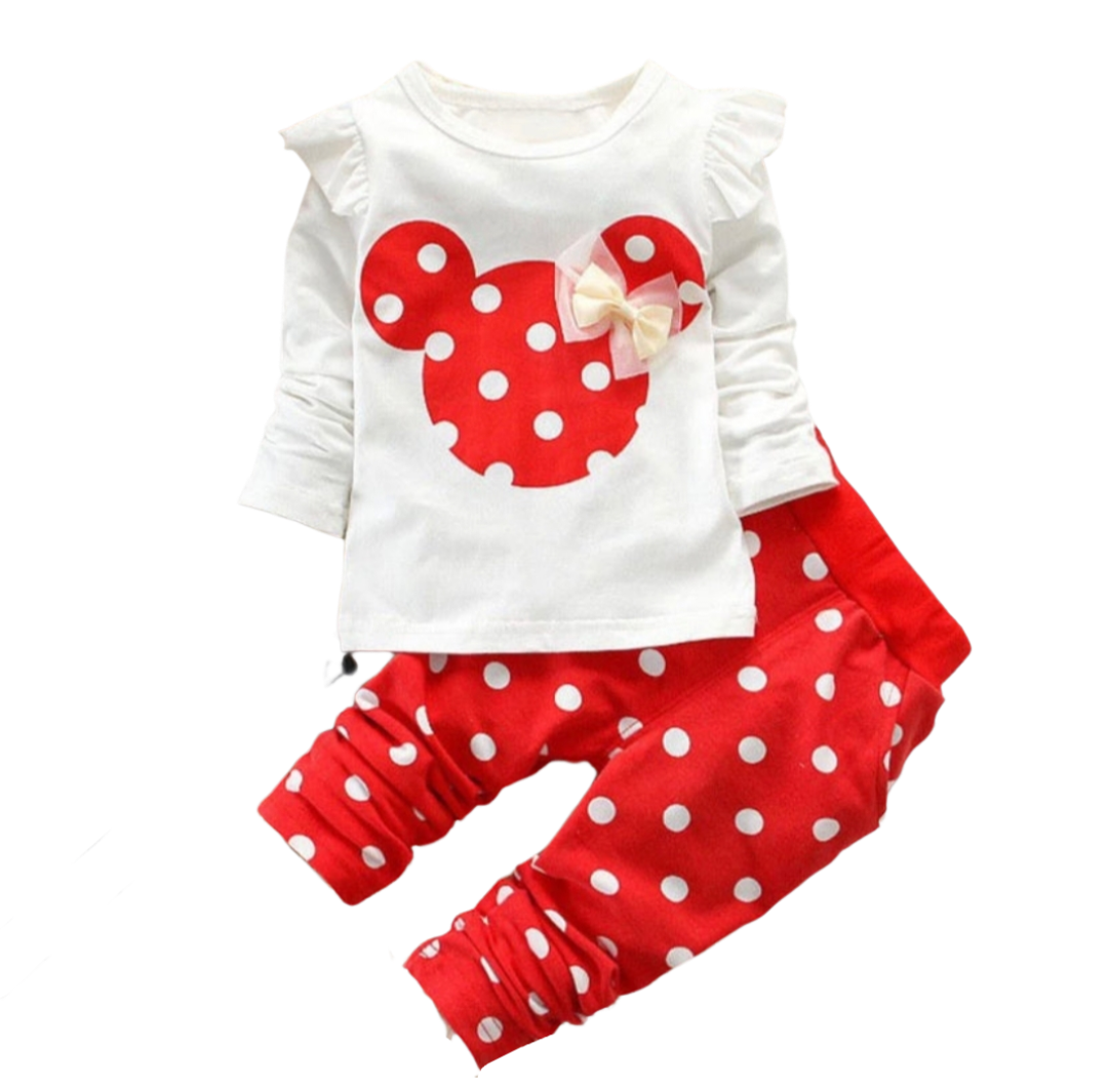 Polka Dot Princess Outfit – Navy & White 2-Piece Set