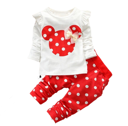 Polka Dot Princess Outfit – Navy & White 2-Piece Set