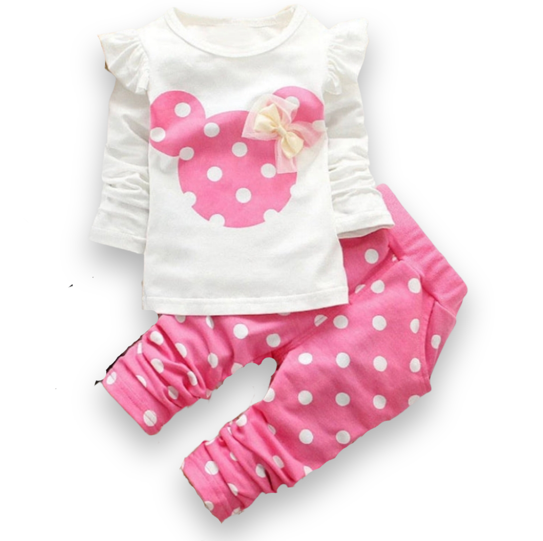 Polka Dot Princess Outfit – Navy & White 2-Piece Set