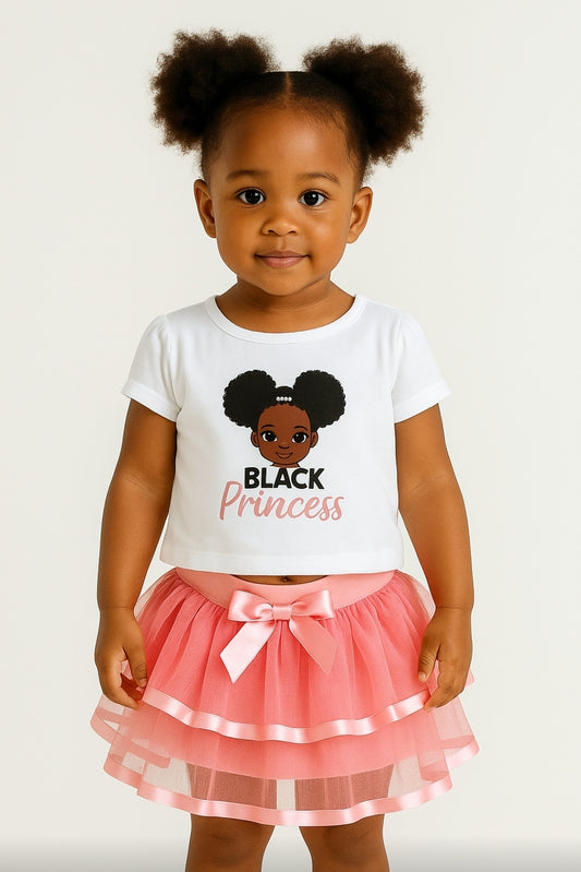 Little Black Princess Toddler Tutu Skirt Set – 2 Piece Girls Boutique Outfit