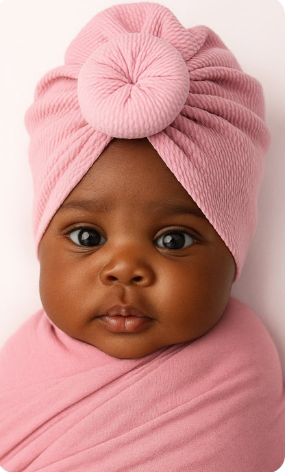Mixed Color Turban Bow Headwrap Set for Newborns & Toddlers (6-Pack)