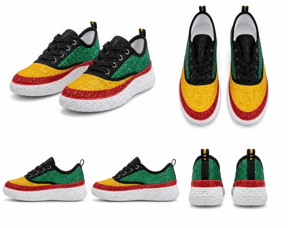 Luxe Glitter Platform Sneakers – Bold Color Statement Comfort Shoes