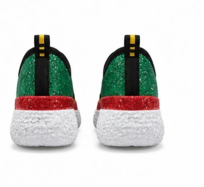 Luxe Glitter Platform Sneakers – Bold Color Statement Comfort Shoes