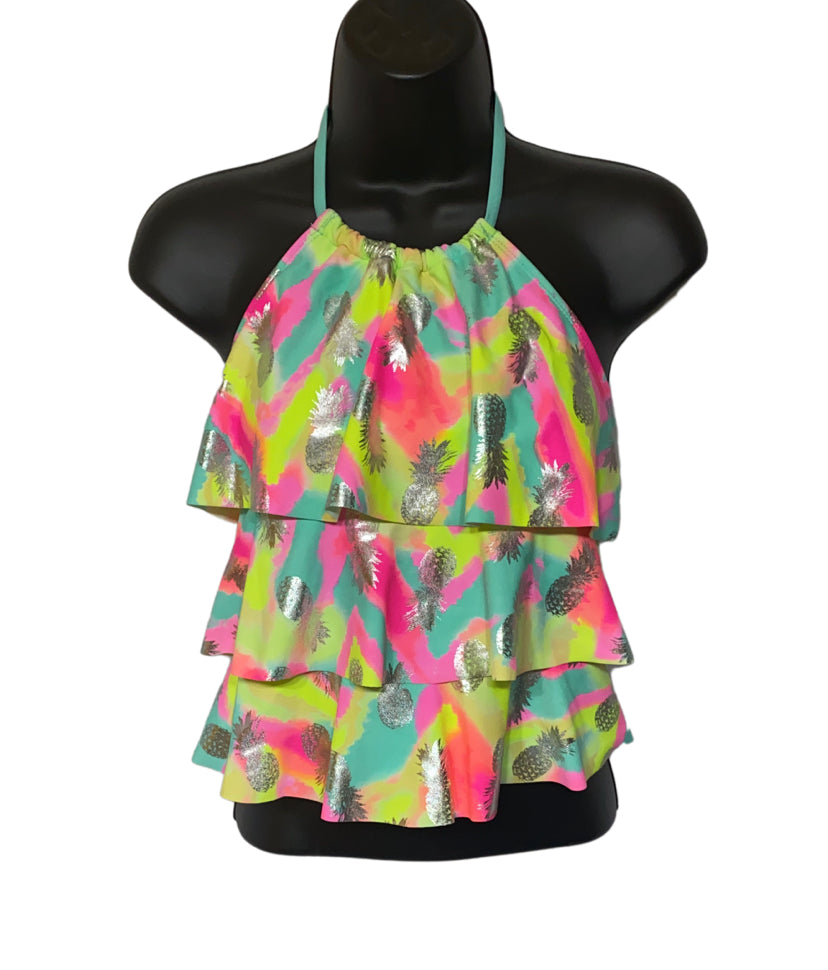 Tropical Pineapple Ruffle Swimsuit – Bright & Fun One-Piece
