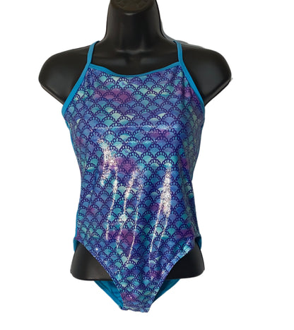 Ocean Wave Mermaid Swimsuit Set – 2-Piece Shimmer Blue Edition