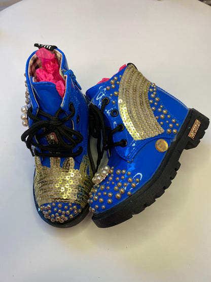 Golden Glam Toddler Boots – Handcrafted Shine Collection"